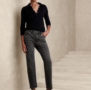 Banana Republic Factory Beau Jean black, size 33 Tall